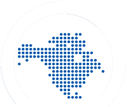 Dotted North America outline